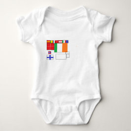 Body Para Bebê bandeiras do mundo