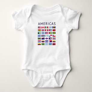Body Para Bebê Bandeiras do País Américas Bandeiras Nacionais Amé