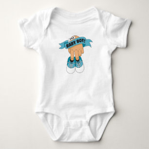 Body Para Bebê Banner de Sapato de Bebê Menino – Uma Benvinda Clá