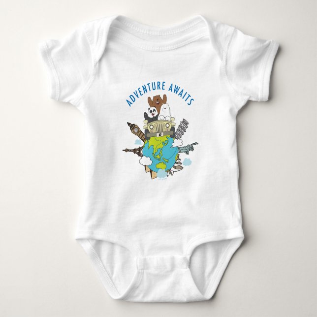 Body Para Bebê Bare Bears - Aventura Aguarda (Frente)