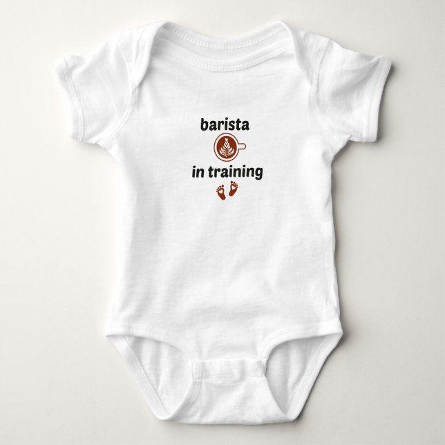 Body Para Bebê Barista no Treinamento, Morning Baby Barista (Frente)