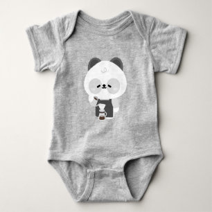 Body Para Bebê Barista Panda Fofo