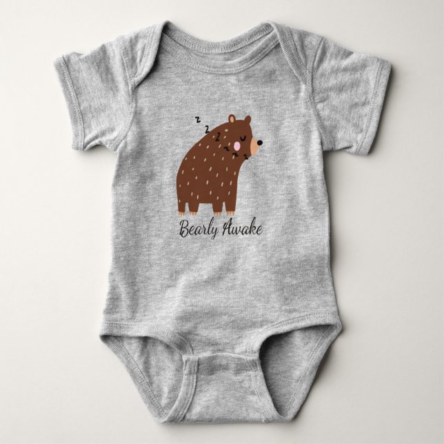 Body Para Bebê Barly Awake, brincadeira Citando bonitinho animal  (Frente)