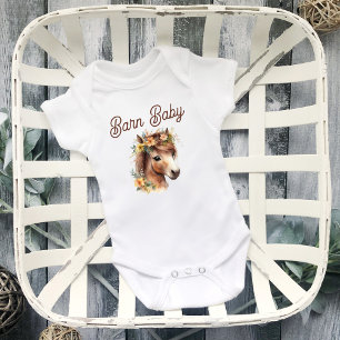 Body Para Bebê Barn Baby Flower Pony Equestrian