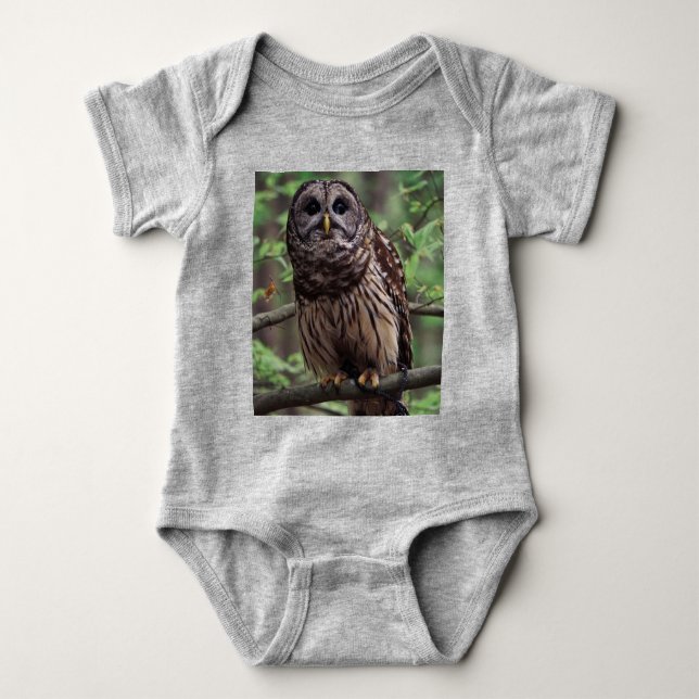 Body Para Bebê Barred Owl (Frente)