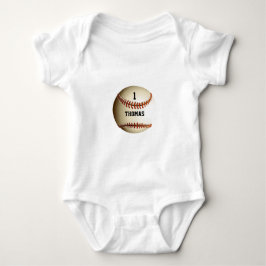 Body Para Bebê Baseball de Número de Nome Personalizado
