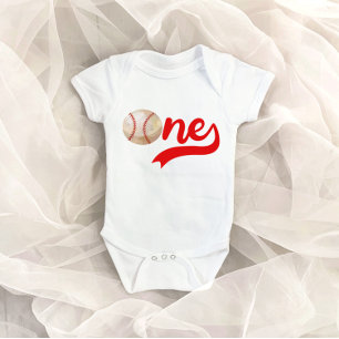 Body Para Bebê Baseball - Um primeiro aniversario, Bebê, Fato De