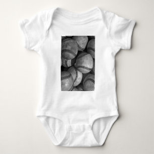 Body Para Bebê Basebol Preto e Branco