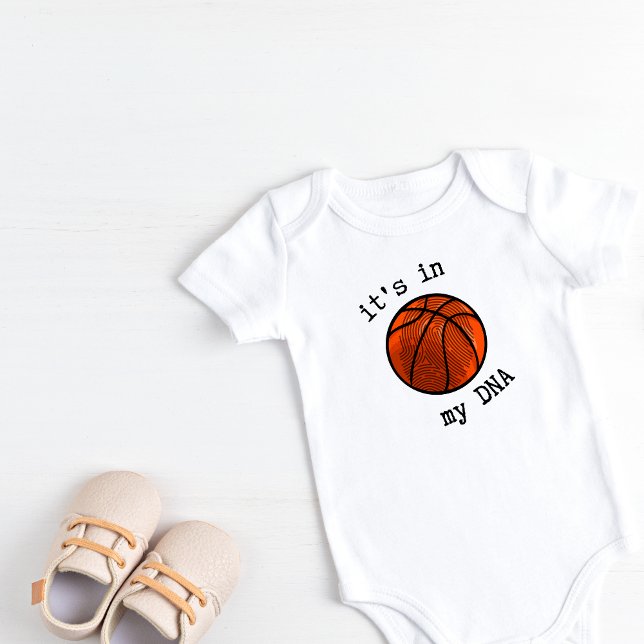 Body Para Bebê Basquete de DNA Personalizado Está Em Meu (Personalized It's in my DNA )