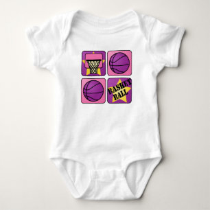 Body Para Bebê Basquetebol cor-de-rosa