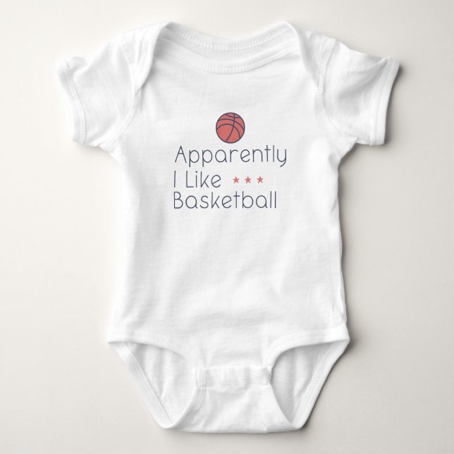Body Para Bebê Basquetebol Infantil | Aparentemente Eu Gosto de B (Frente)