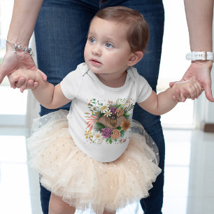 Body Para Bebê Bat Flowers Floral Botânica