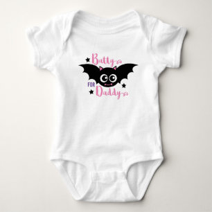 Body Para Bebê Batata para Pai de Bat Rosa Rosa de Halloween de 1