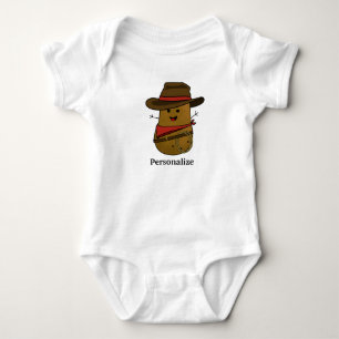 Body Para Bebê Batata Personalizada de Cowboy