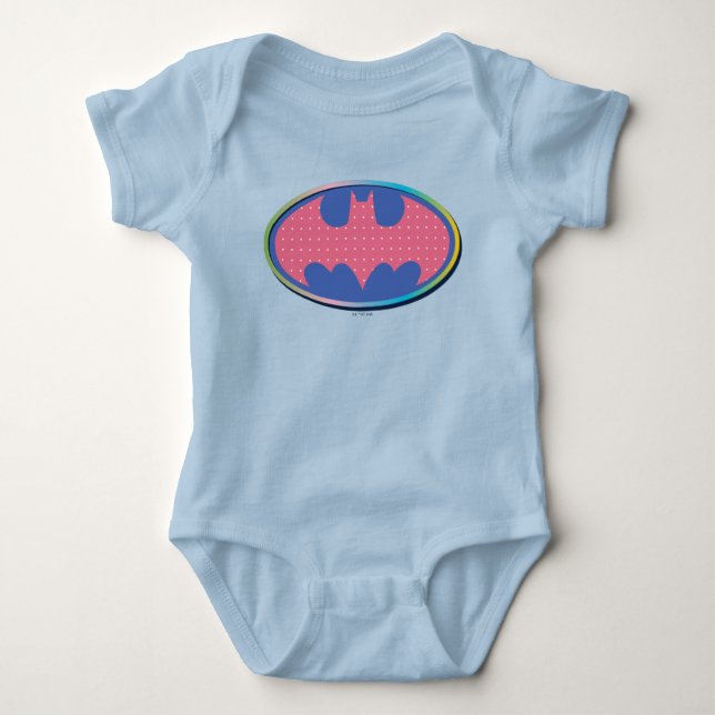 Body Para Bebê Batman | Logotipo de Bolinhas rosa (Frente)
