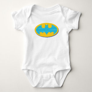 Body Para Bebê Batman   Símbolo de faixas cianas