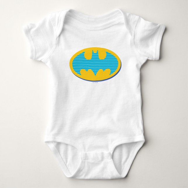 Body Para Bebê Batman | Símbolo de faixas cianas (Frente)