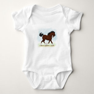 Body Para Bebê Bay Clydesdale Horse