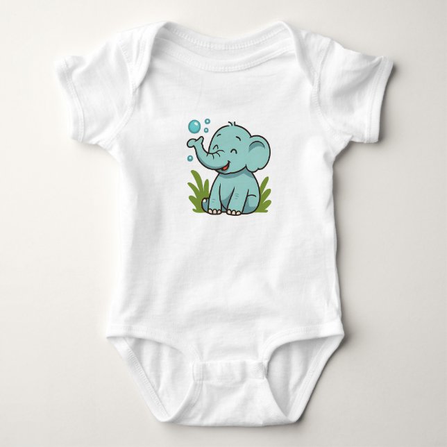 Body Para Bebê Bble Elephant Baby Tee Tiny Smile (Frente)