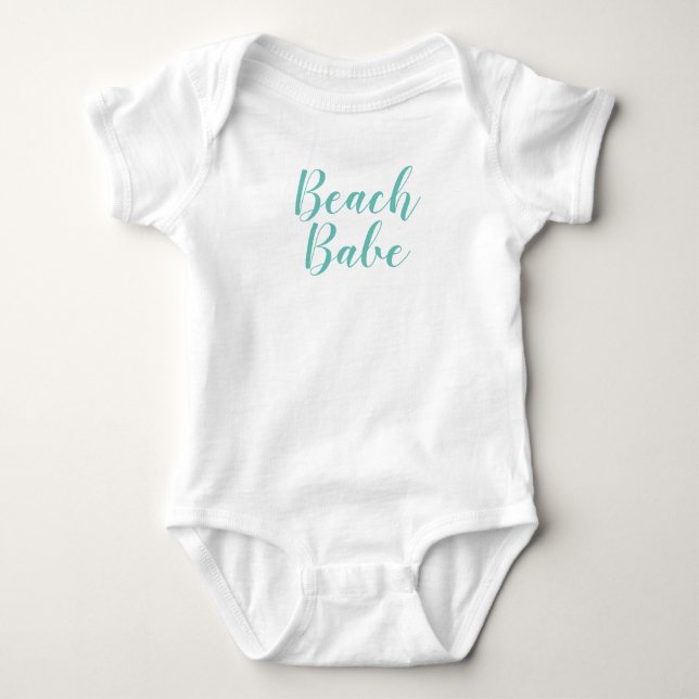 Body Para Bebê Beach Babe Turquoise Script Sea Bodycase (Frente)