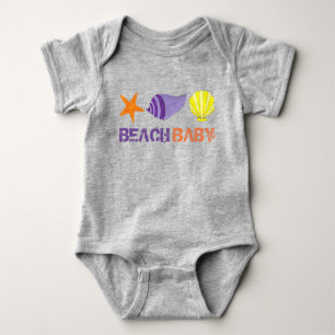 Body Para Bebê BEACH BABY Férias Starfish Shell Seashell