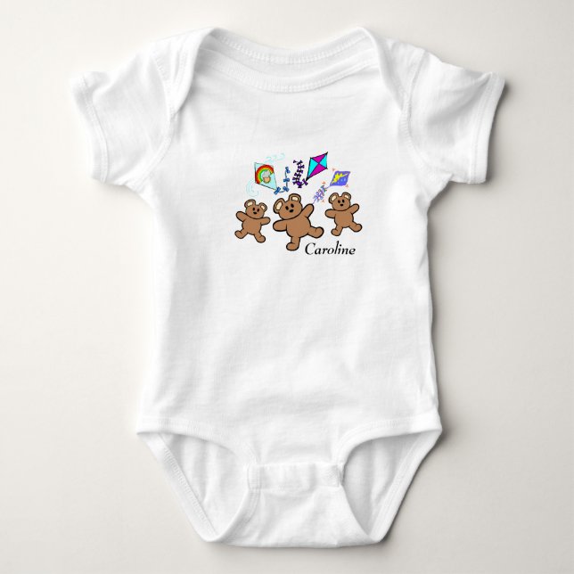Body Para Bebê Bear & Kites Nome Bodycase (Frente)
