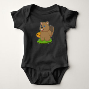 Body Para Bebê Beaver Halloween Pumpkin