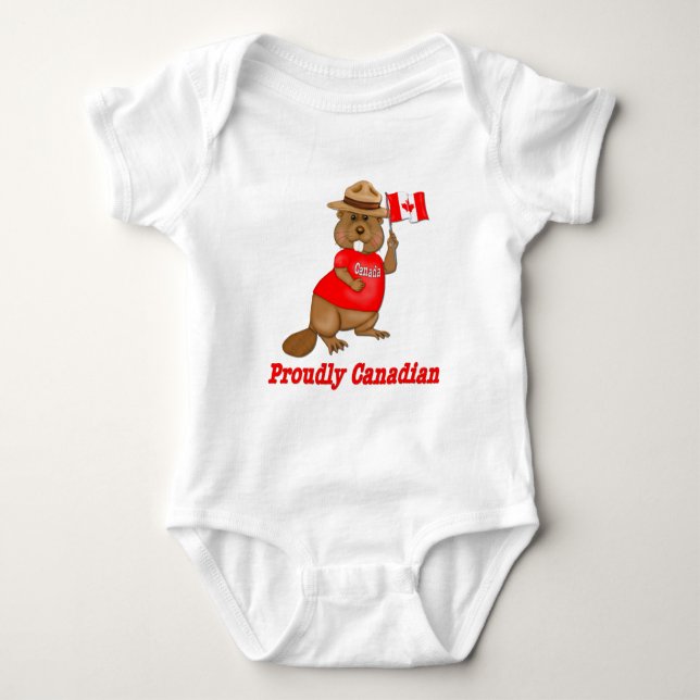 Body Para Bebê Beaver orgulhosamente canadense (Frente)