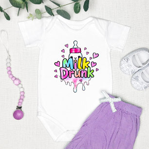 Body Para Bebê "Bebado Leiteiro" Colorido, Engraçado
