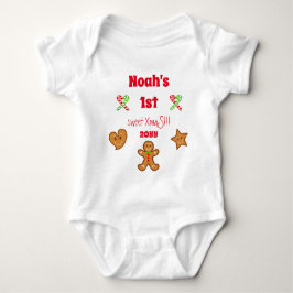 Body Para Bebê Bebê 1rua doce XmaS Gingerbird Pals Texto Vermelho
