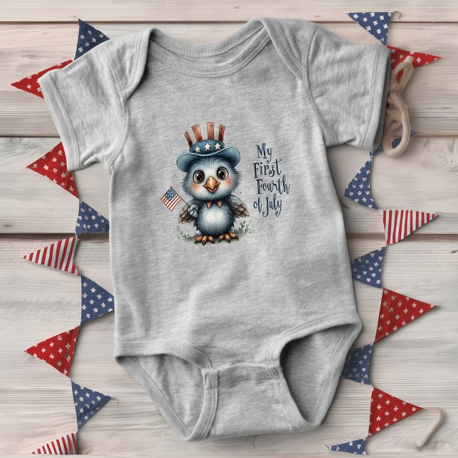 Body Para Bebê Bebê Águia Fofo Quatro de Julho (Criador carregado)