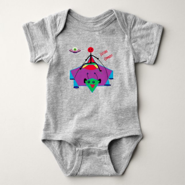 Body Para Bebê Bebê Alien Divertido - Cowboy (Frente)