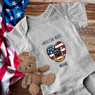 Body Para Bebê Bebê Americano Menino Patriótico Chupeta Divertida