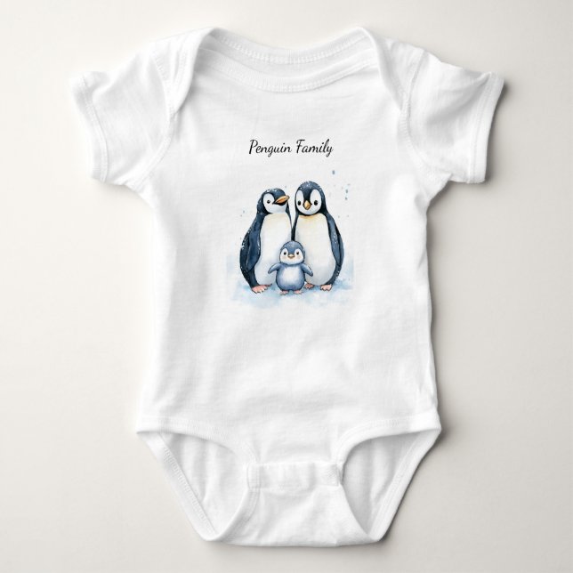 Body Para Bebê Bebê Body | Pinguim Personalizado (Frente)
