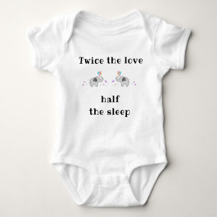 Body Para Bebê Bebê Bodysuit para gêmeos, uma peça com um slogan