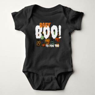 Body Para Bebê Bebê Boo! Maluco preto das bruxas