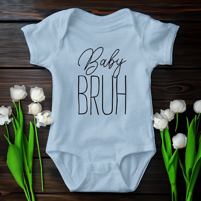 Body Para Bebê Bebê Bruh Engraçado Citação do Irmão (baby bruh funny baby boy outfit baby shower)