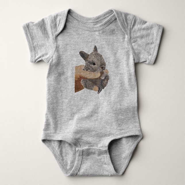 Body Para Bebê Bebê Bunny Um Pedaço para Bebês (Frente)