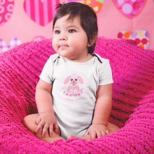 Body Para Bebê Bebê Chá Puppy Rosa Personalizado