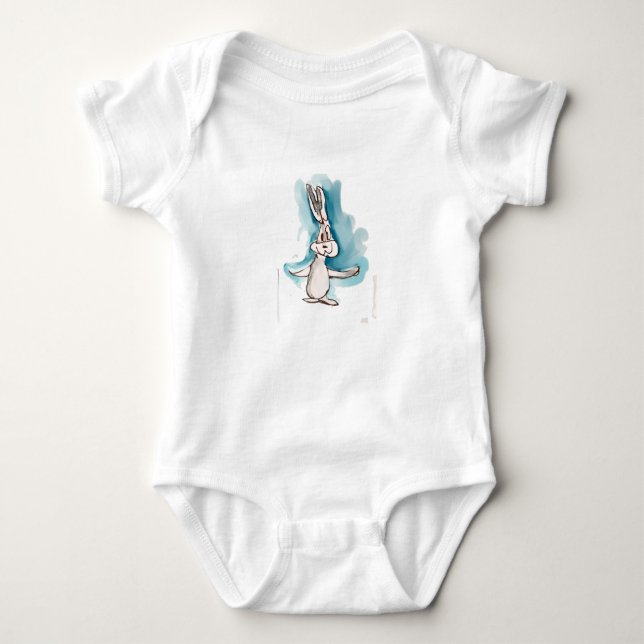 Body Para Bebê Bebê Coelhinho Cute em Aquarela (Frente)