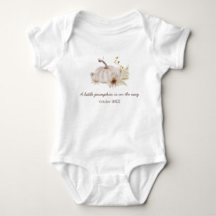 Body Para Bebê Bebê com aquarela creme rústico Abóbora de outono