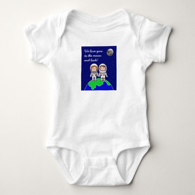 Body Para Bebê Bebê com astronauta-mãe por Jo Images (Frente)