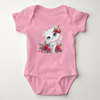 Body Para Bebê Bebê cor-de-rosa - Cartografia de Gato Bonito com