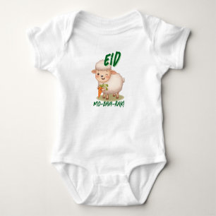Body Para Bebê Bebê Cordeiro Fofo e Divertido Eid Adha Nome de Be