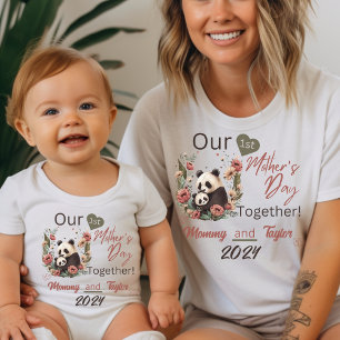 Body Para Bebê Bebê Correspondente Panda Nosso Primeiro Dia das M