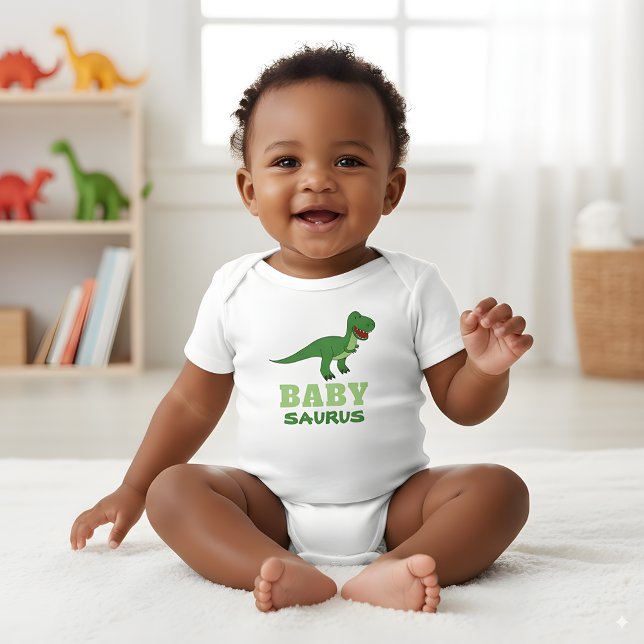 Body Para Bebê Bebê Cute Babysaurus Dinossauro T-Rex Dino Texto P (Criador carregado)