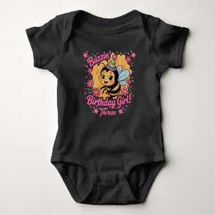 Body Para Bebê Bebê de Aniversário Tema de Abelhas Bonitas