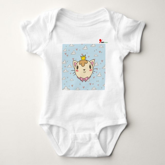 Body Para Bebê Bebê de bife com Design de gato bonito (Frente)