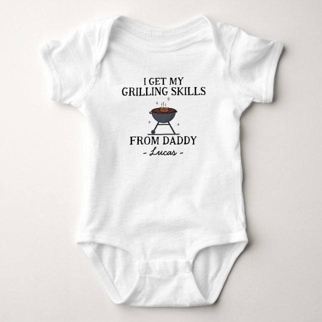 Body Para Bebê Bebê de Churrasco Eu Aprendo Minhas Habilidades de (Frente)