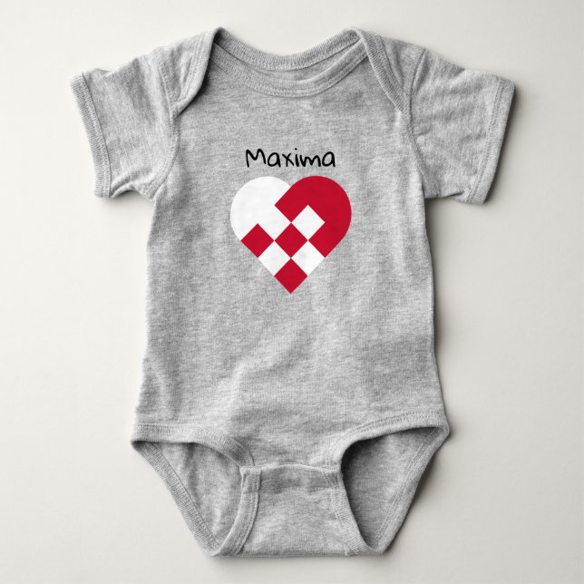 Body Para Bebê Bebê de coração escandinavo (Frente)